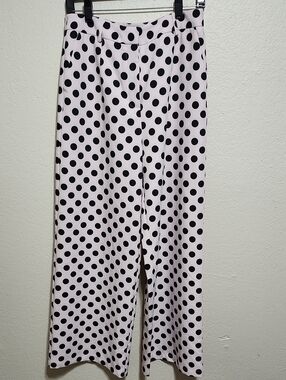 Anthropologie Extro & Vert Freya Polka Dot Wide-Leg Pants L